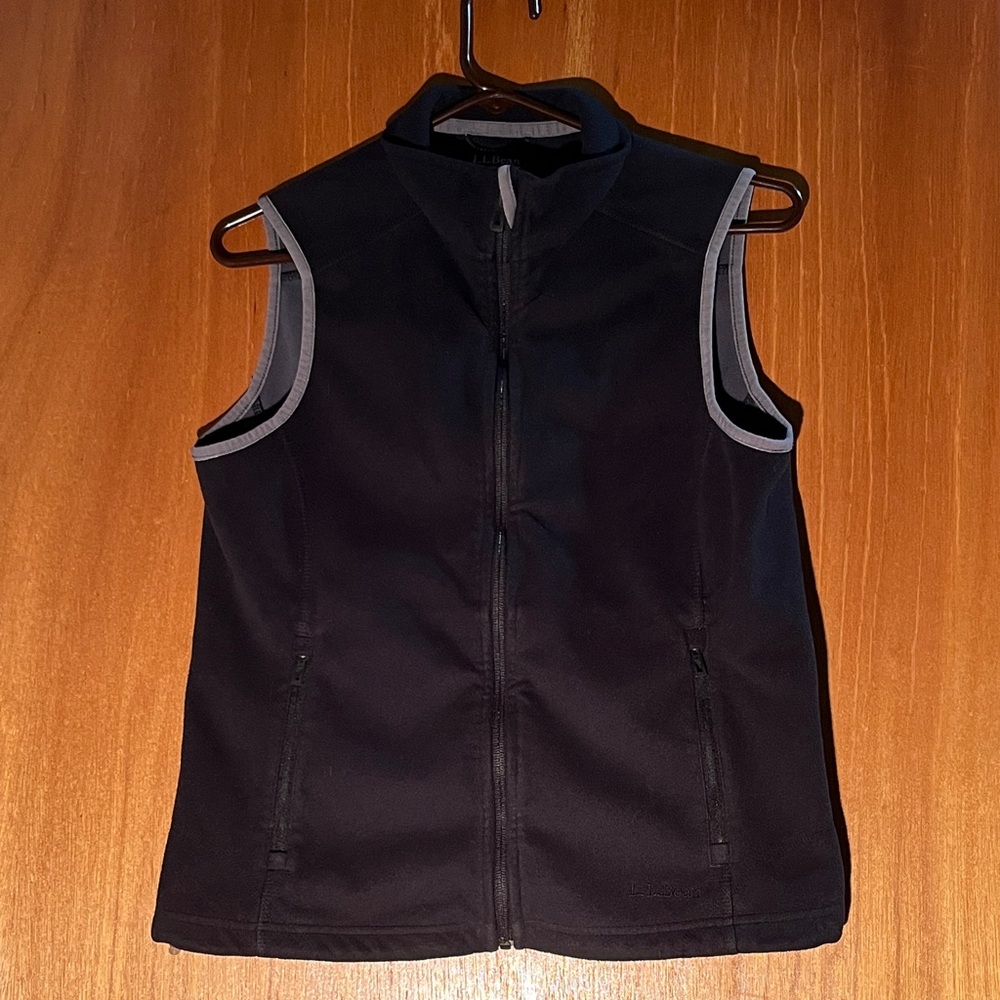 L.L.Bean Black Polartec Windbloc Fleece Vest - Size S